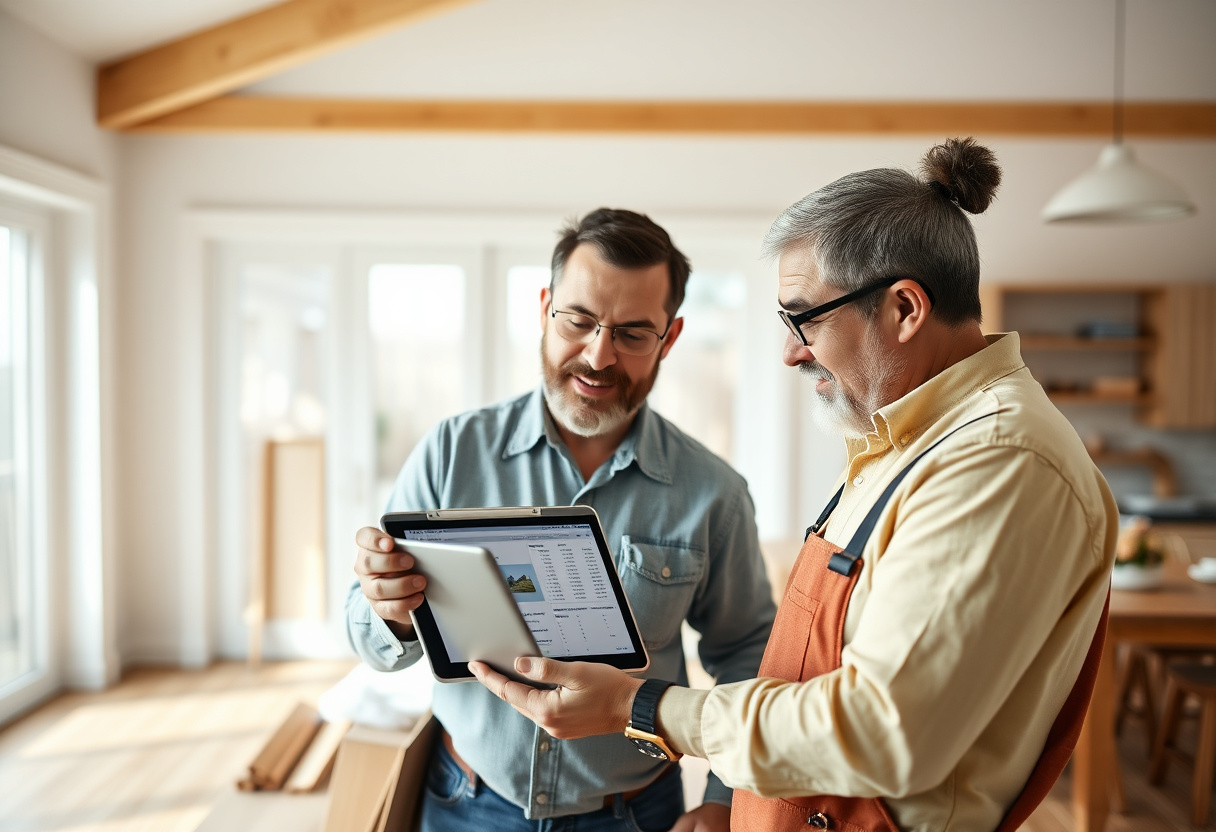 Homeowner comparing spray foam insulation contractor quotes